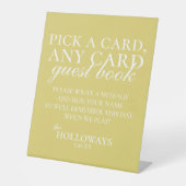 Signe De Table Modern Elegant Chartreuse Playing Card Guest Book (Recto)