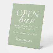 Signe De Table Modern Elegant Sage Green Open Bar Wedding (Recto)