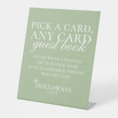 Signe De Table Modern Elegant Sage Green Playing Card Guest Book (Recto)