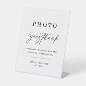 Signe De Table Modern Elegant Wedding Photo livre d'or (Recto)