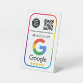 Signe De Table Modern Google Review QR Code Business (Recto)