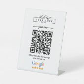 Signe De Table Modern Google Reviews Business Link QR Code   (Recto)