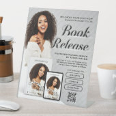 Signe De Table Modern Gray Author Flyer Book Launch Release (In SItu)