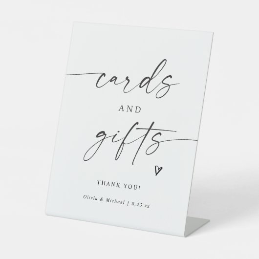 Signe De Table Modern Handwriting Cards & Gifts Wedding (Recto)