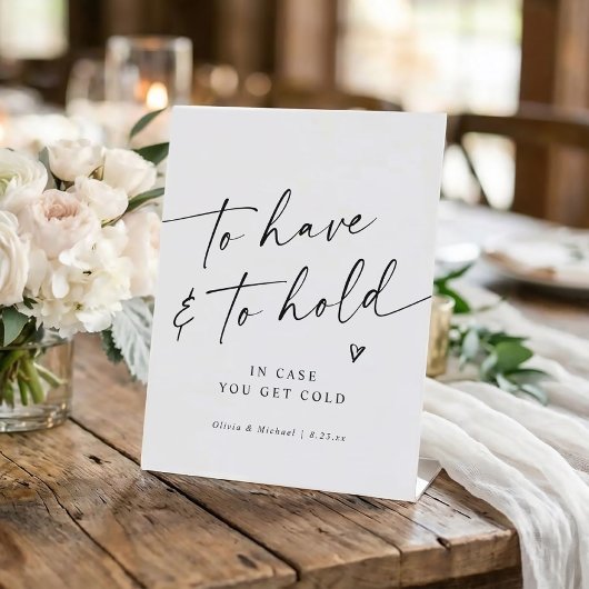 Signe De Table Modern Handwriting To Have & To Hold Wedding