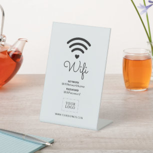Signe De Table Modern Heart Business Wifi Mot de passe Affiche de