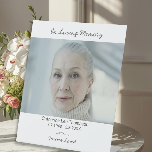 Signe De Table Modern In Loving Memory Funeral Photo Table Sign