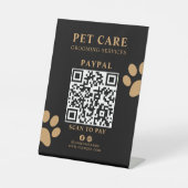 Signe De Table Modern Luxury Black Gold Paw Pet Grooming Service (Recto)