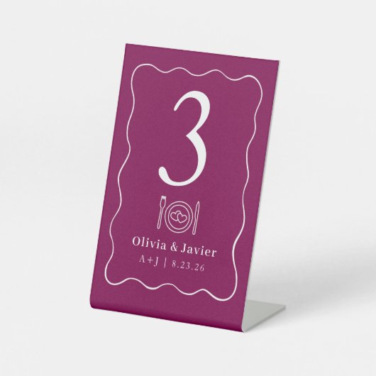 Signe De Table Modern Minimal Simple Wedding Table Numbers (Recto)