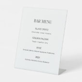 Signe De Table Modern Minimal Wedding Bar Menu Sign (Recto)