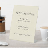Signe De Table Modern Minimal Wedding Signature Drinks Sign (In SItu)