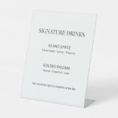 Signe De Table Modern Minimal Wedding Signature Drinks Sign (Recto)