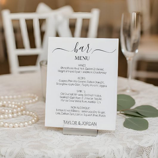 Signe De Table Modern Minimalist Bar Menu Elegant