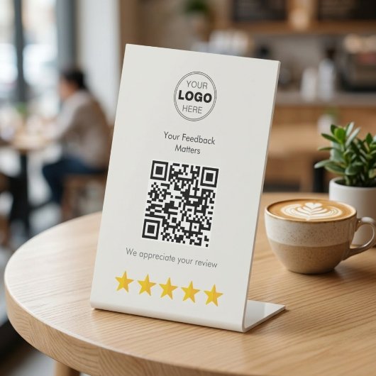 Signe De Table Modern Minimalist QR Code Customer Feedback