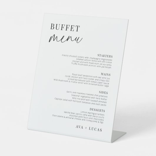 Signe De Table Modern Minimalist Wedding Buffet Menu (Recto)