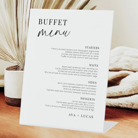 Signe De Table Modern Minimalist Wedding Buffet Menu