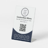 Signe De Table Modern Navy Blue Custom Logo Contact Menu OCR (Recto)