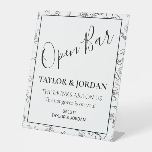 Signe De Table Modern Open Bar | Minimalist Botanical  (Recto)