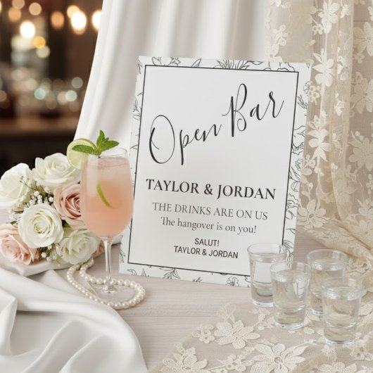 Signe De Table Modern Open Bar | Minimalist Botanical 