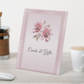 Signe De Table Modern Pink Flowers Tabletop Signs (In SItu)