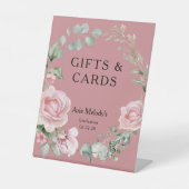 Signe De Table Modern Pink Roses Script Graduation Gifts & Cards (Recto)
