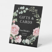 Signe De Table Modern Pink Roses Script Graduation Gifts & Cards (Recto)