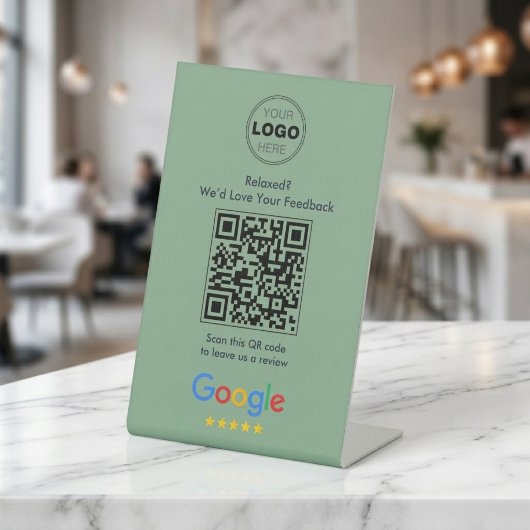 Signe De Table Modern Sage Green Minimalist QR Code Review