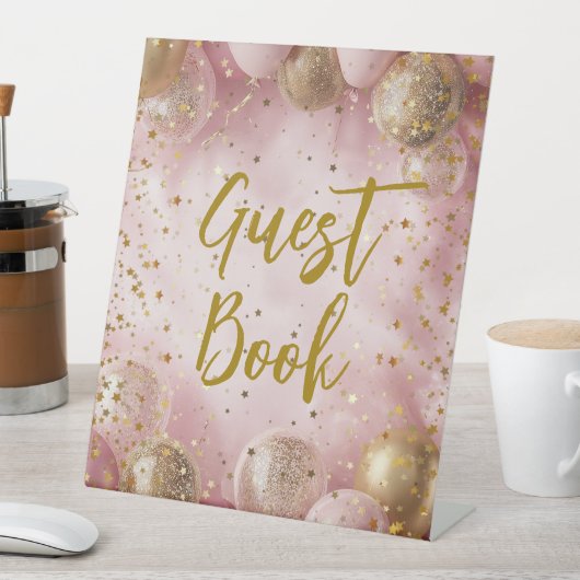 Signe De Table Modern sweet 16 pink gold balloons (In SItu)