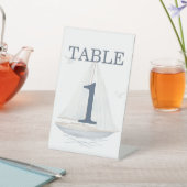 Signe De Table Modern Watercolor Coastal Seascape Wedding (In SItu)