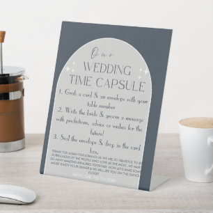 Signe De Table Modern Wedding Time Capsule Pedestal Sign Custom