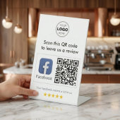 Signe De Table Modern White Minimalist Facebook QR Code Review