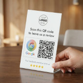 Signe De Table Modern White Minimalist Google Review QR Code