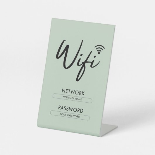 Signe De Table Modern Wifi Password Network (Recto)
