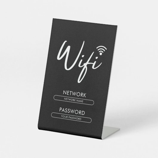 Signe De Table Modern Wifi Password Network (Recto)