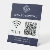 Signe De Table Modern Wifi Password & Network | QR Code Logo (Recto)