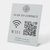 Signe De Table Modern Wifi Password & Network | QR Code Logo (Recto)