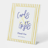 Signe De Table Modern Yellow Stripe Hand Drawn Wedding (Recto)