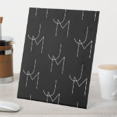 Signe De Table Moderne 2 Initiales Motif | Noir & Blanc (In SItu)