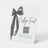 Signe De Table Moderne Black Bow QR Code College Fonds Graduation (Recto)