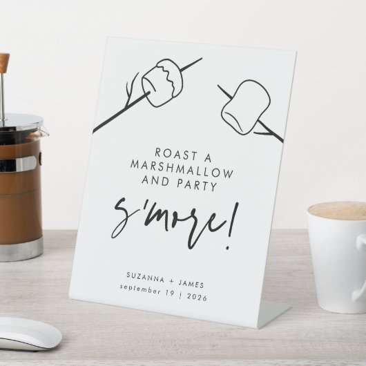 Signe De Table Moderne Black Calligraphie Marshmallow S'mores Bar (In SItu)