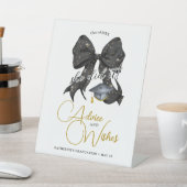 Signe De Table Moderne Black Gold Bow Graduation Conseils et souh (In SItu)