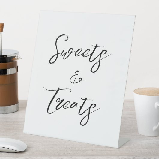 Signe De Table Moderne blanc noir Script Sweets Traitements Maria (In SItu)