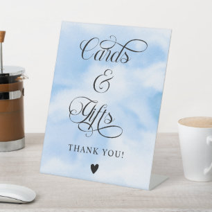 Signe De Table Moderne Blue Cloud Neuf cartes et cadeaux Baby sho