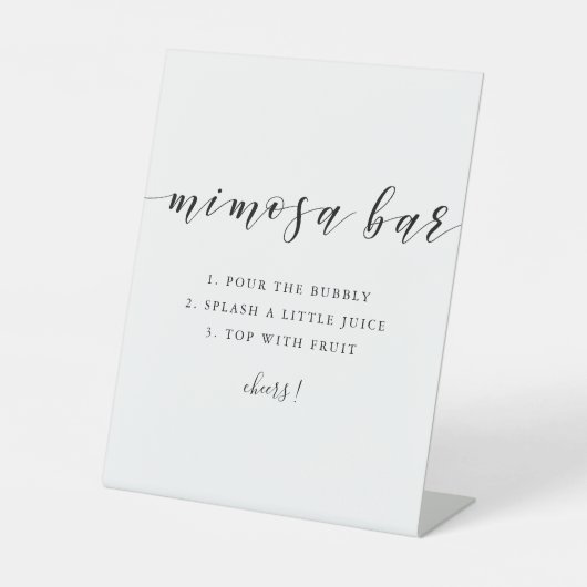 Signe De Table Moderne Calligraphie Mariage Mimosa Bar (Recto)