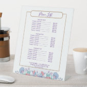 Signe De Table Moderne Chic Aquarelle Bleu Hydrangée Florale (In SItu)