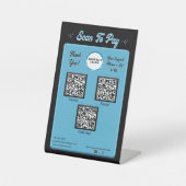 Signe De Table Moderne Chic Black Blue Scan pour payer les codes  (Recto)