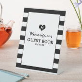 Signe De Table Moderne Chic Mariage noir et blanc (In SItu)