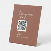 Signe De Table Moderne Chic Terracotta QR Code Fonds de lune de m (Recto)