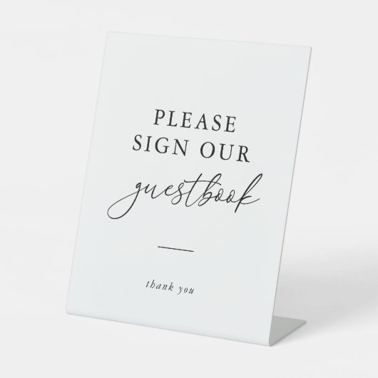Signe De Table Moderne Élégant S'il vous plaît signer notre livre (Recto)