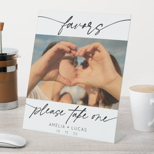 Signe De Table Moderne Faveurs Calligraphie Script Photo (In SItu)